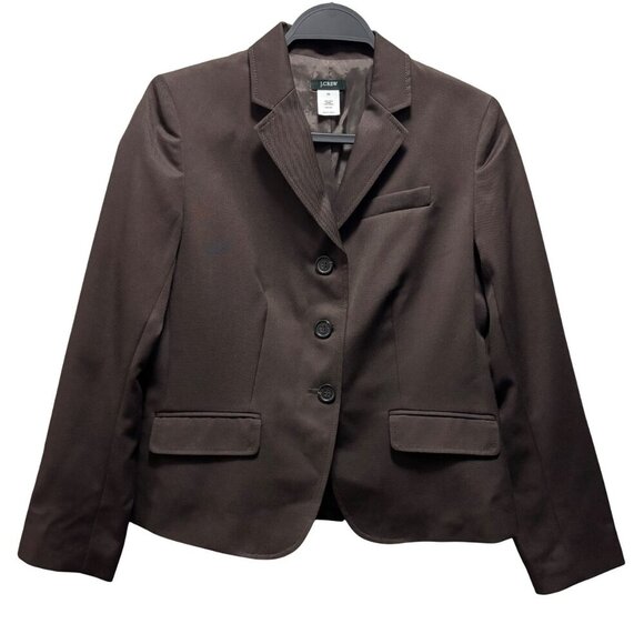 J.Crew Womens Brown Wool Blazer Jacket Size 6 Petite Made In Japan - Picture 1 of 8